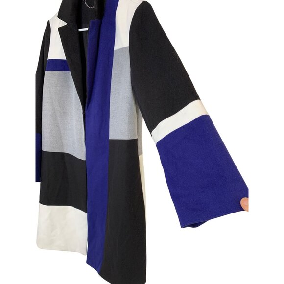 Chicos Black Label Size 8/10 M Patchwork Topper Coat RD10711 $259 NWT - Picture 10 of 11